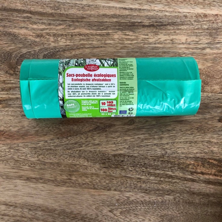 Rouleau de 10 sacs poubelle biosourcés 100L