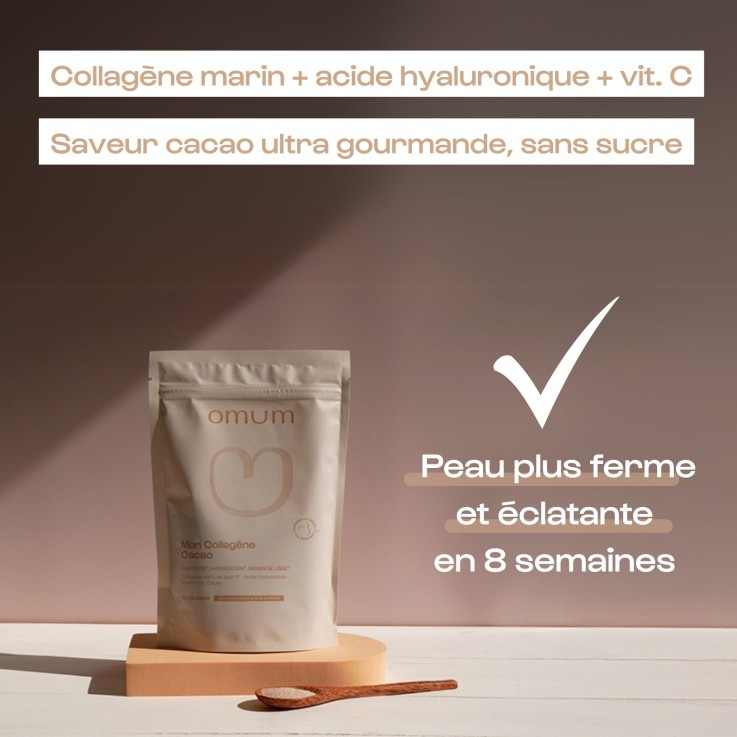 Complément alimentaire Mon Collagène Cacao Elasticité, Hydratation de la peau et Signes de l'âge (180 gr)