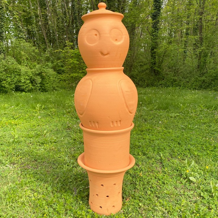 Base + réhausse + corps + tête + couvercle du lombricomposteur à étages