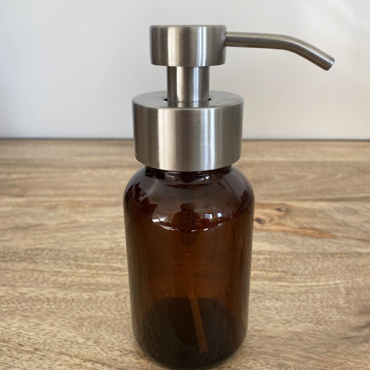Distributeur de savon mousse en verre ambré 250 ml