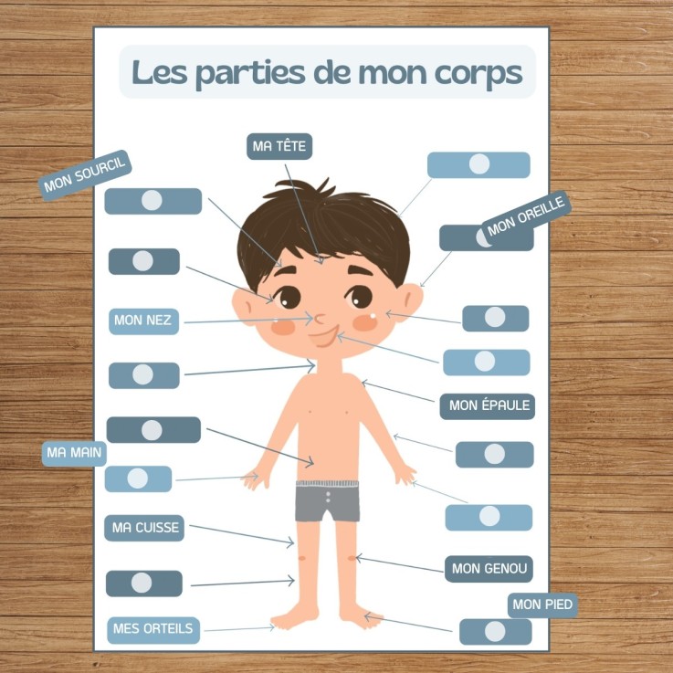 J'apprends les différentes parties de mon corps – Garçon