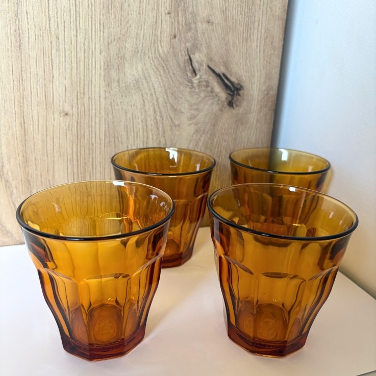 Lot de 4 verres Picardie jaune - Duralex