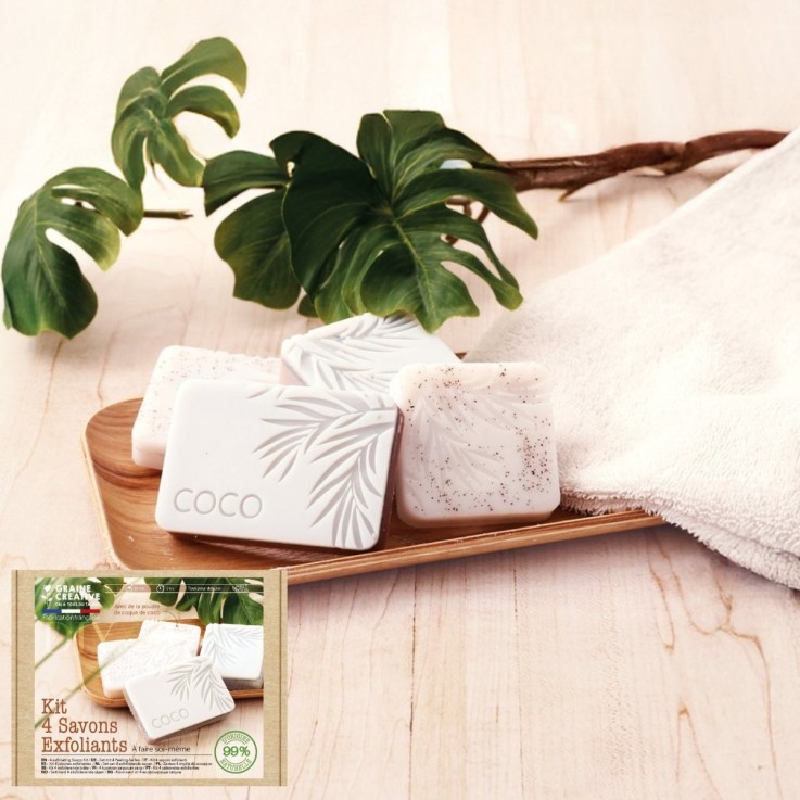 KIT DIY : Coffret 4 savons exfoliants noix de coco