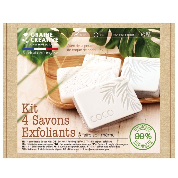KIT DIY : Coffret 4 savons exfoliants noix de coco