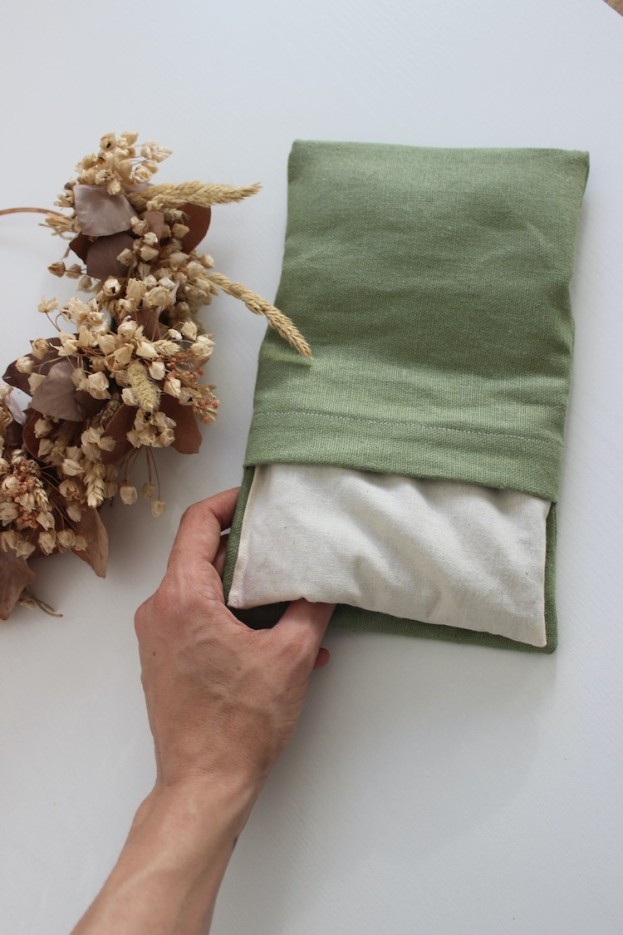 Petite bouillotte Lin et graines de lin Bio