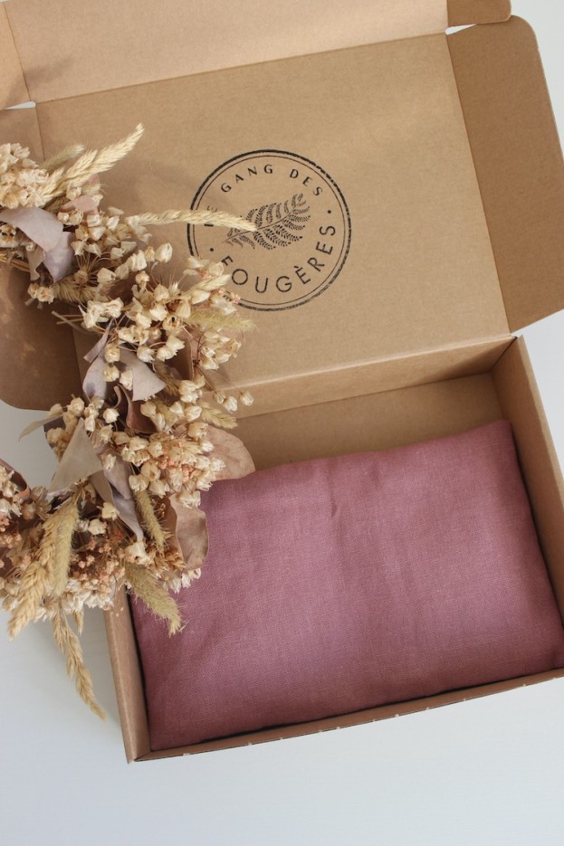 Petite bouillotte Lin et graines de lin Bio
