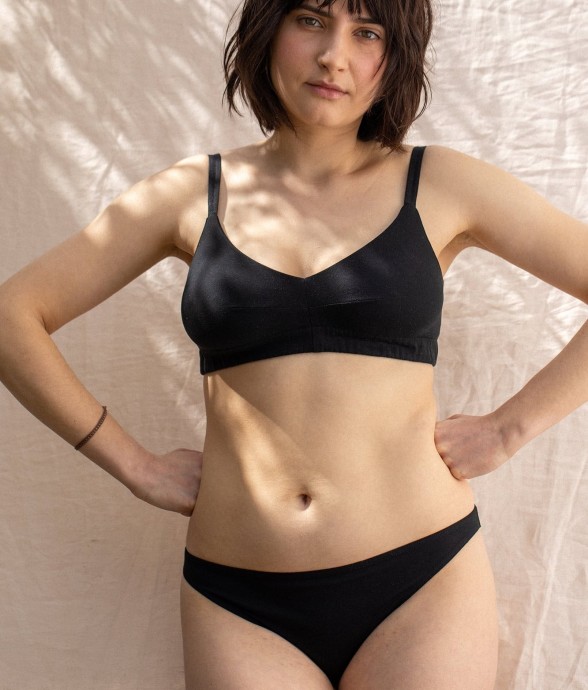Brassière Mei noire Coton Bio