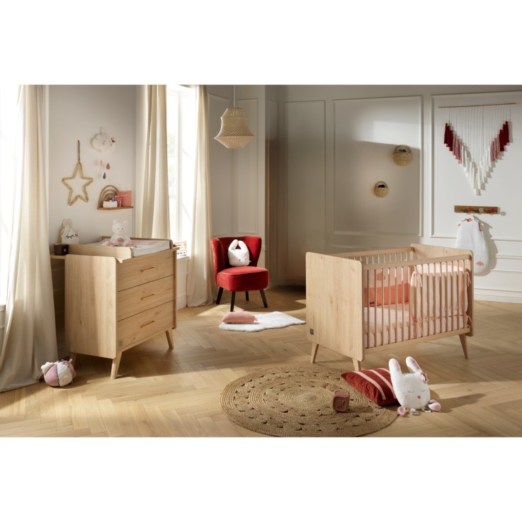 Chambre bébé Arty : Lit et Commode à langer