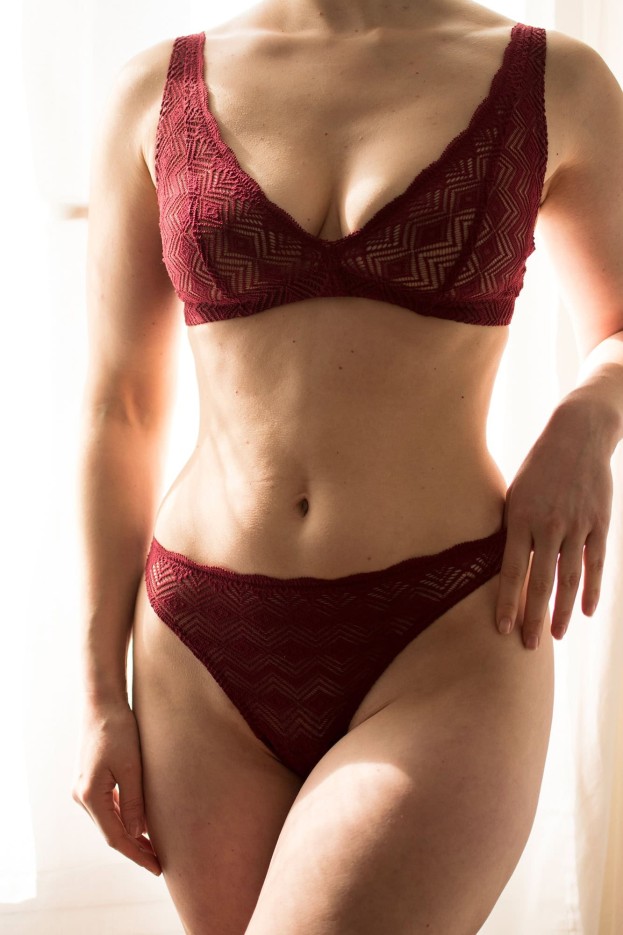 Soutien-gorge foulard Dawa grenat Fibres Recyclées