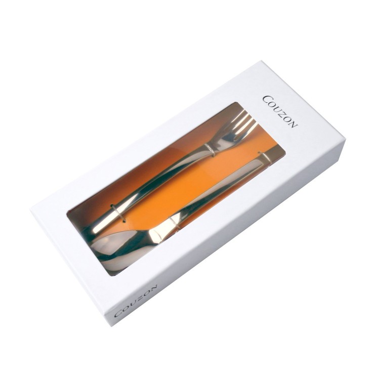 Fourchette et cuillère de service en inox