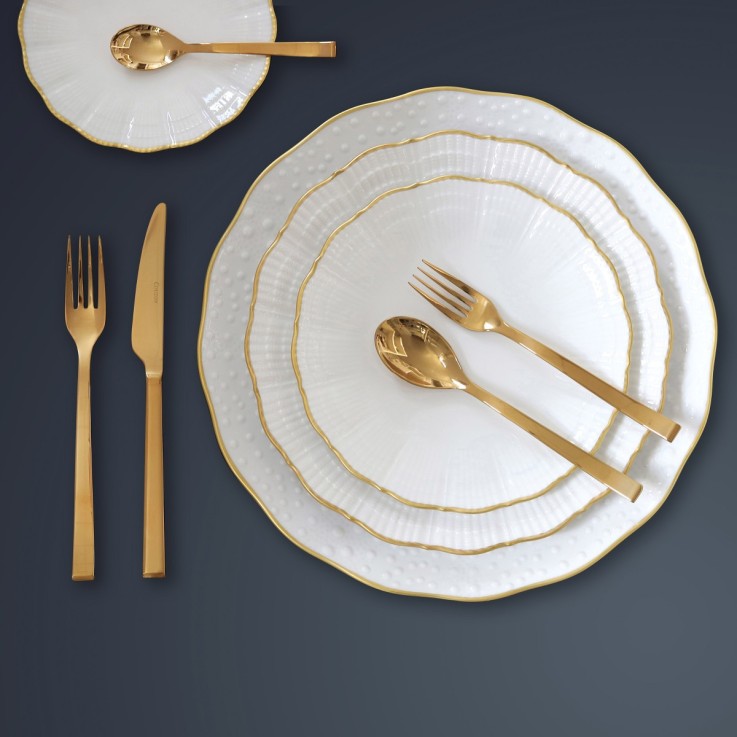 Ensemble 24 couverts de table avec support de rangement nomade