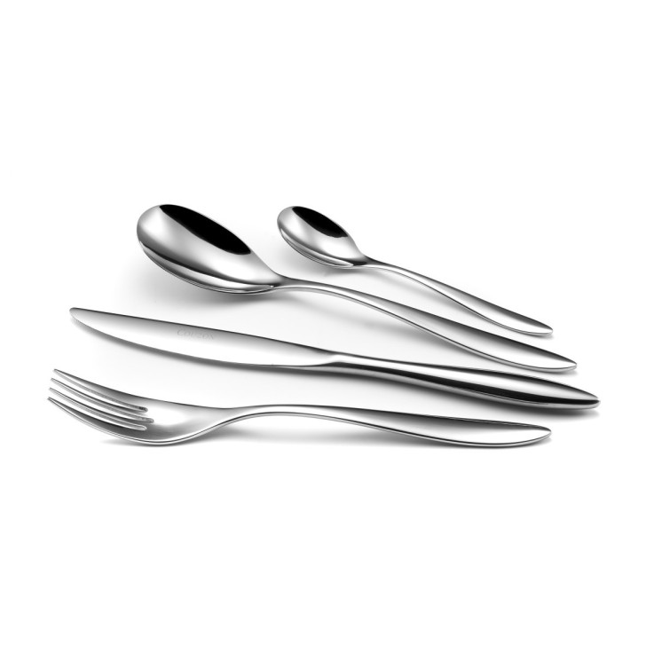 Ensemble 24 couverts de table inox avec support de rangement nomade