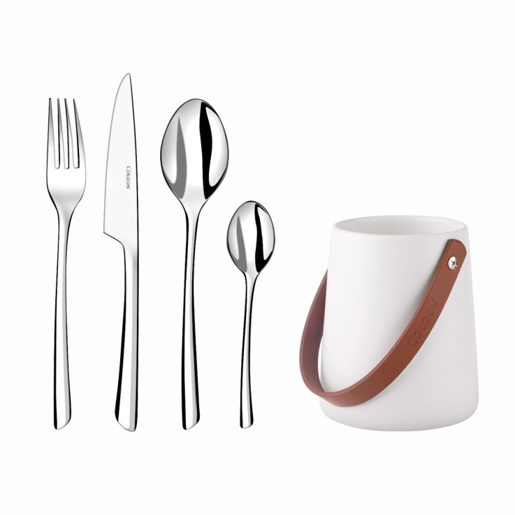 Ensemble 24 couverts de table J'ai Goûté avec support de rangement nomade