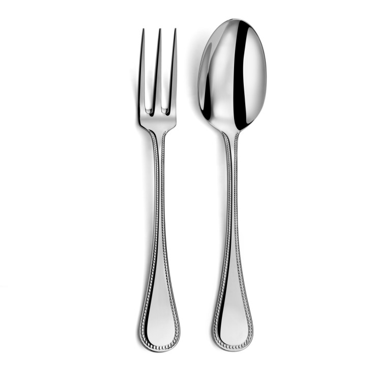 Fourchette et cuillère de service en inox