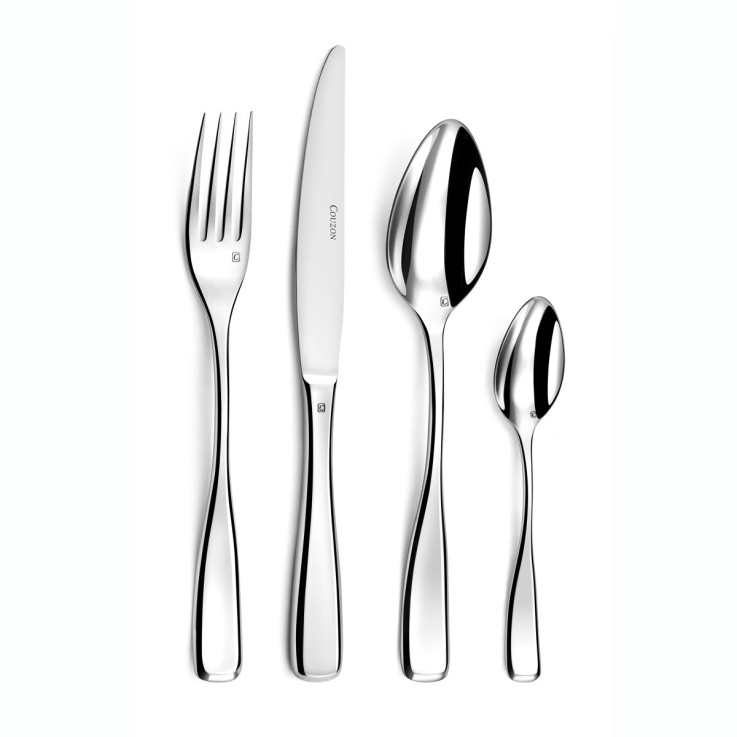 Ensemble 24 couverts de table inox avec support de rangement nomade