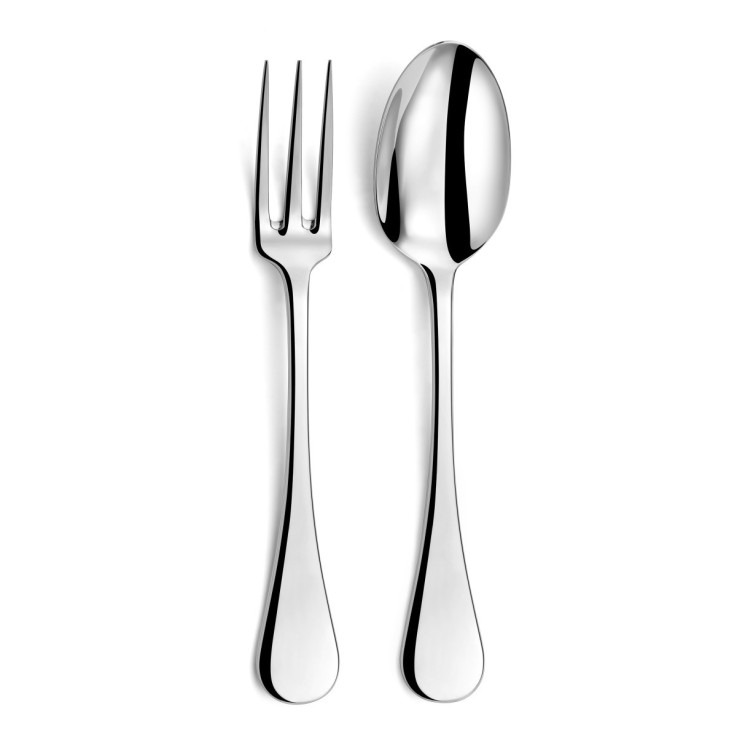 Fourchette et cuillère de service en inox