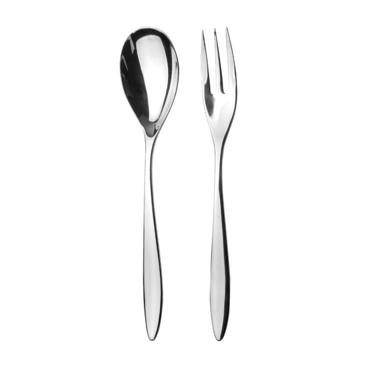 Fourchette et cuillère de service en inox