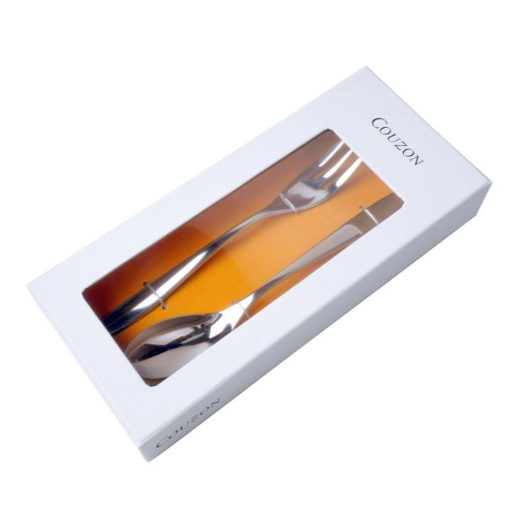 Fourchette et cuillère de service en inox