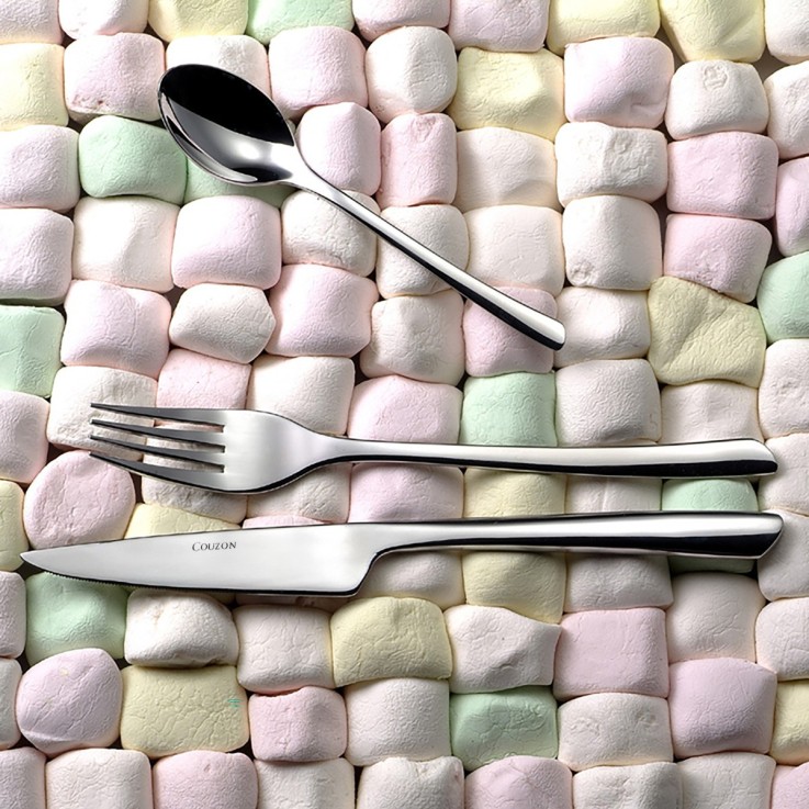 Ensemble 18 couverts inox entrée, fromage, dessert pour 6 personnes