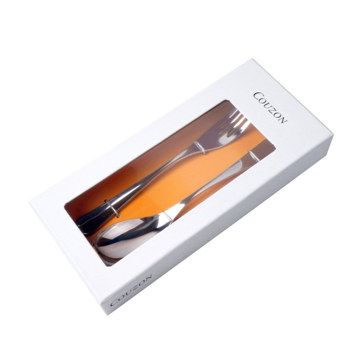 Fourchette et cuillère de service en inox