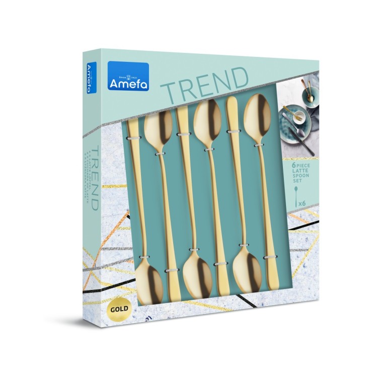 Service 6 cuillères latte macchiato Austin en inox