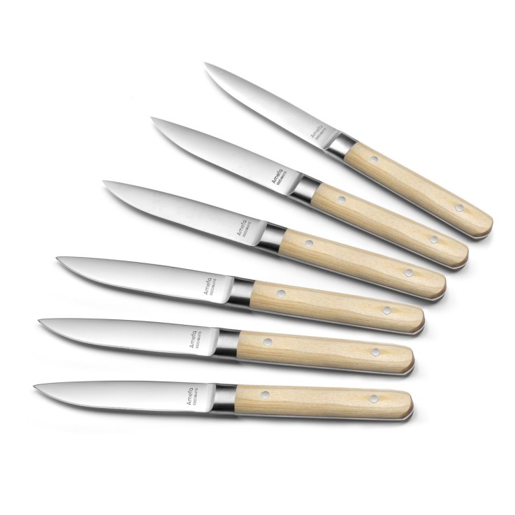 Coffret 6 couteaux steak - Fusion Hêtre