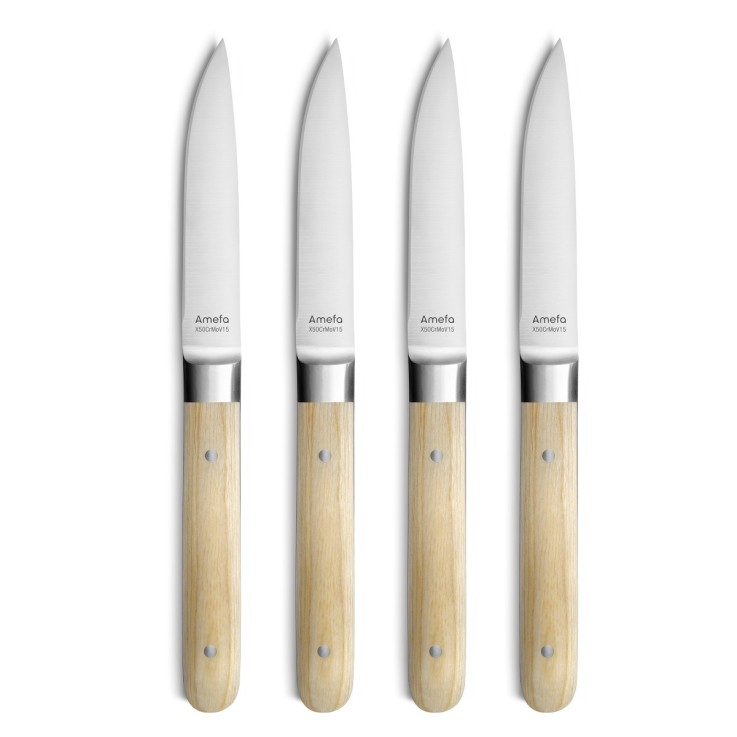 Coffret 4 couteaux steak - Fusion Hêtre