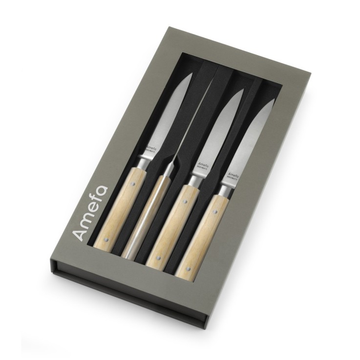 Coffret 4 couteaux steak - Fusion Hêtre