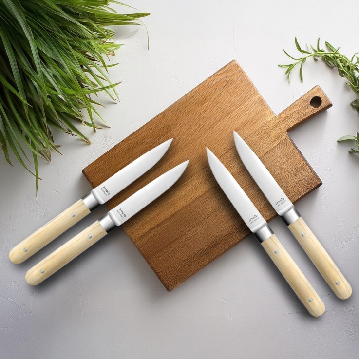 Coffret 4 couteaux steak - Fusion Hêtre