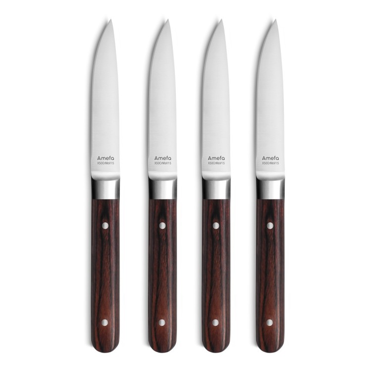 Coffret 4 couteaux steak - Fusion Noyer