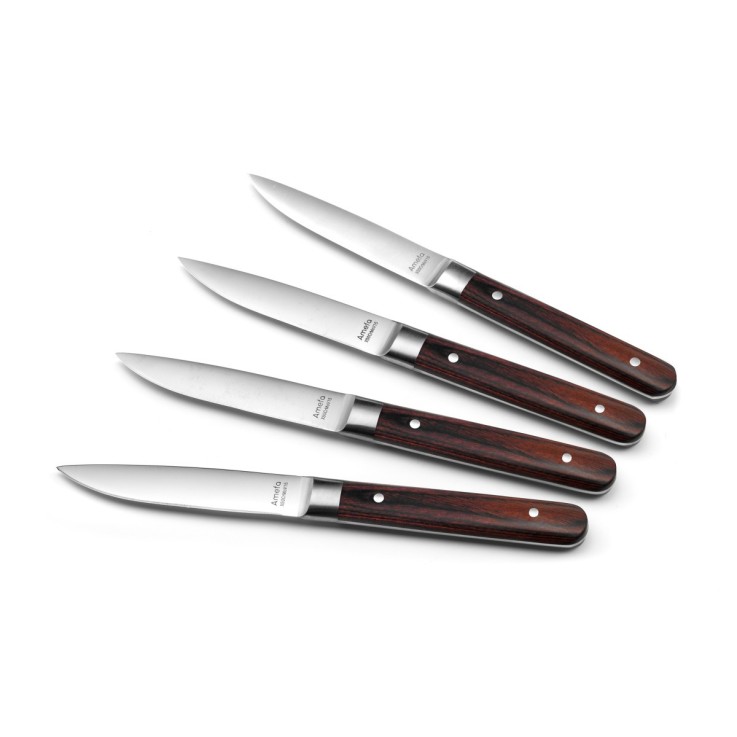Coffret 4 couteaux steak - Fusion Noyer