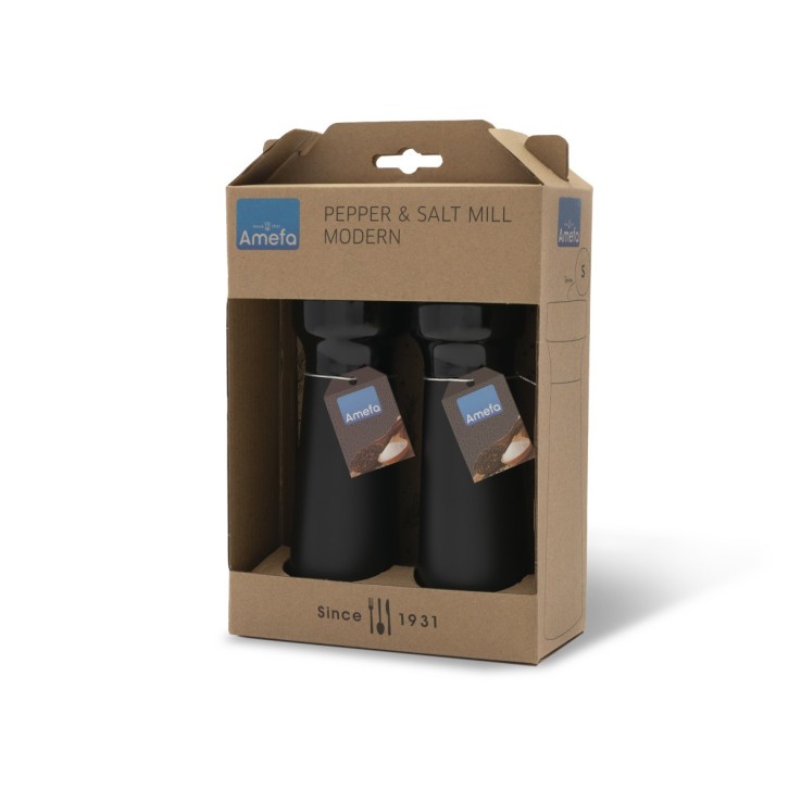 Duo de moulins poivre & sel naturel Fanny Noir