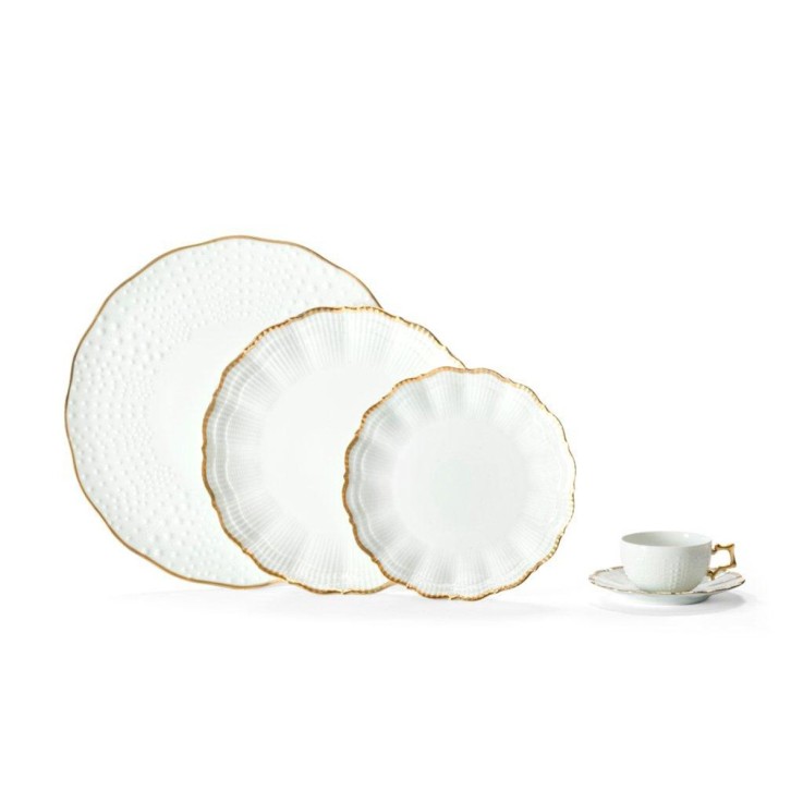 Coffret 6 assiettes creuses - Corail Or