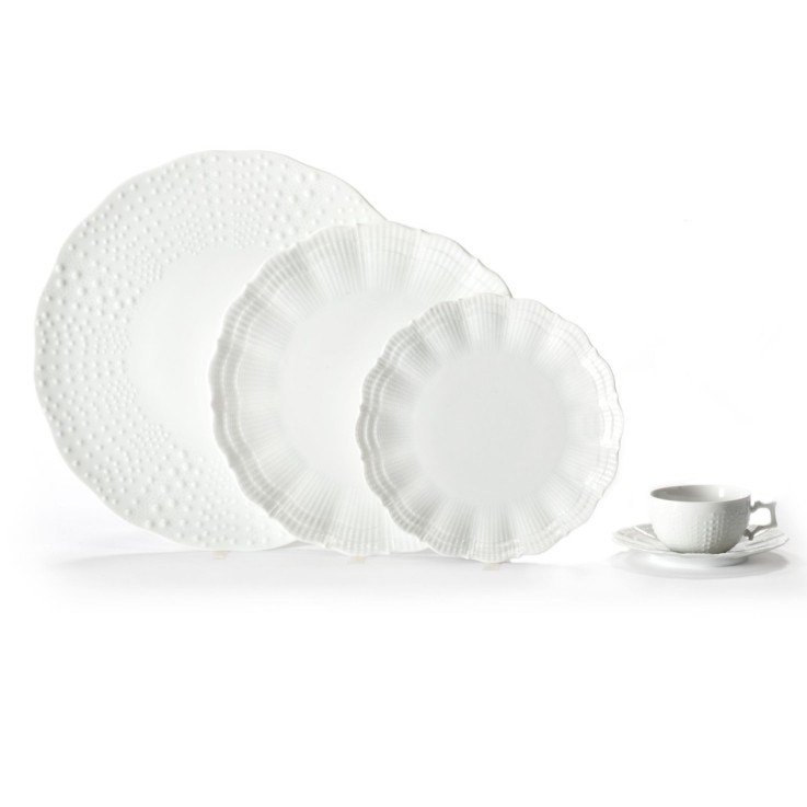 Coffret 6 assiettes creuses - Corail Blanc