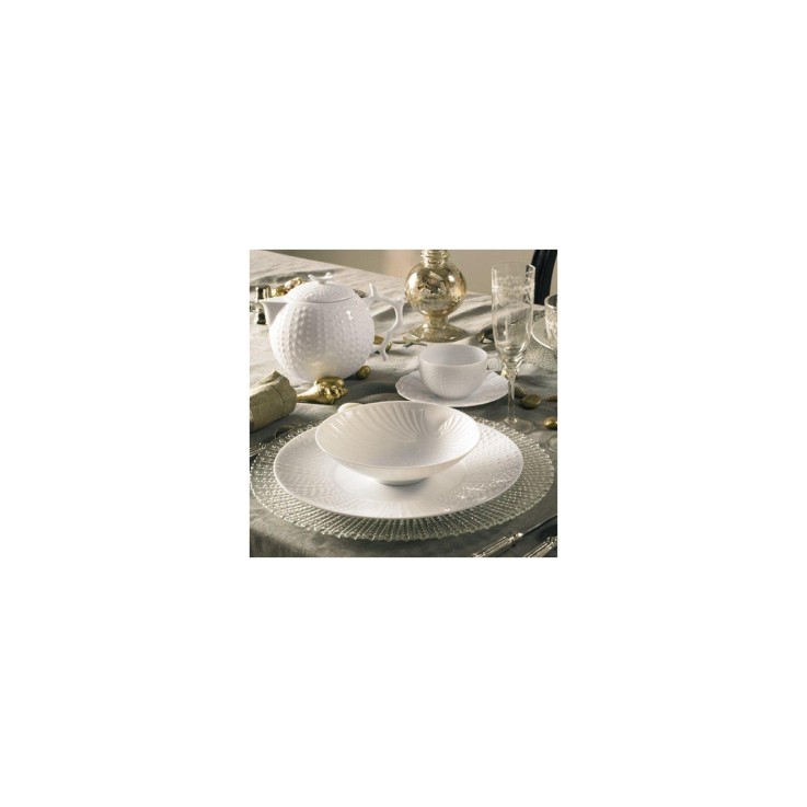 Coffret 6 assiettes creuses - Corail Blanc