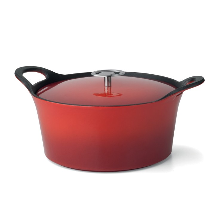 Cocotte ronde 20cm fonte de fer émaillée noire avec couvercle