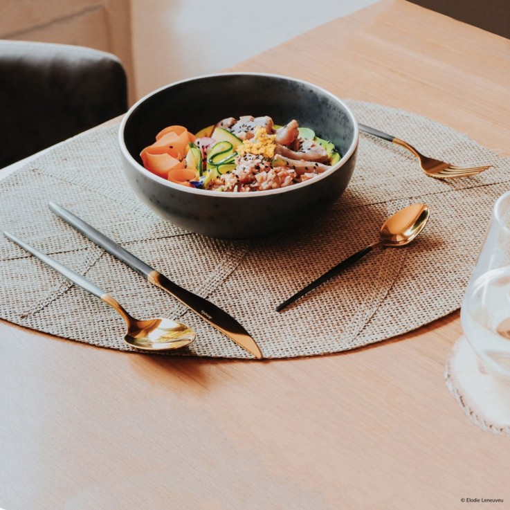 Ménagère 24 pièces Soprano Or/Noir en inox