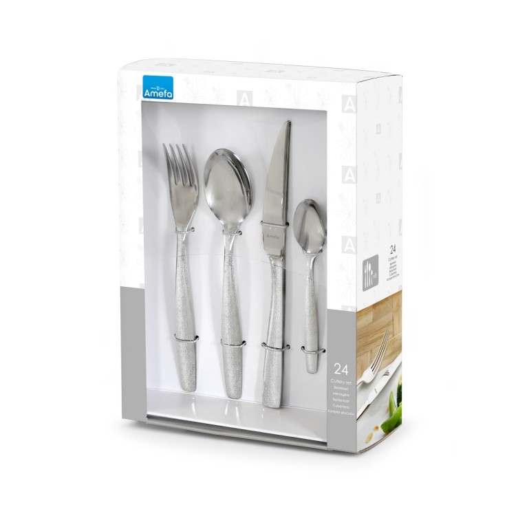 Ménagère 24 pièces Adonis Icy en inox