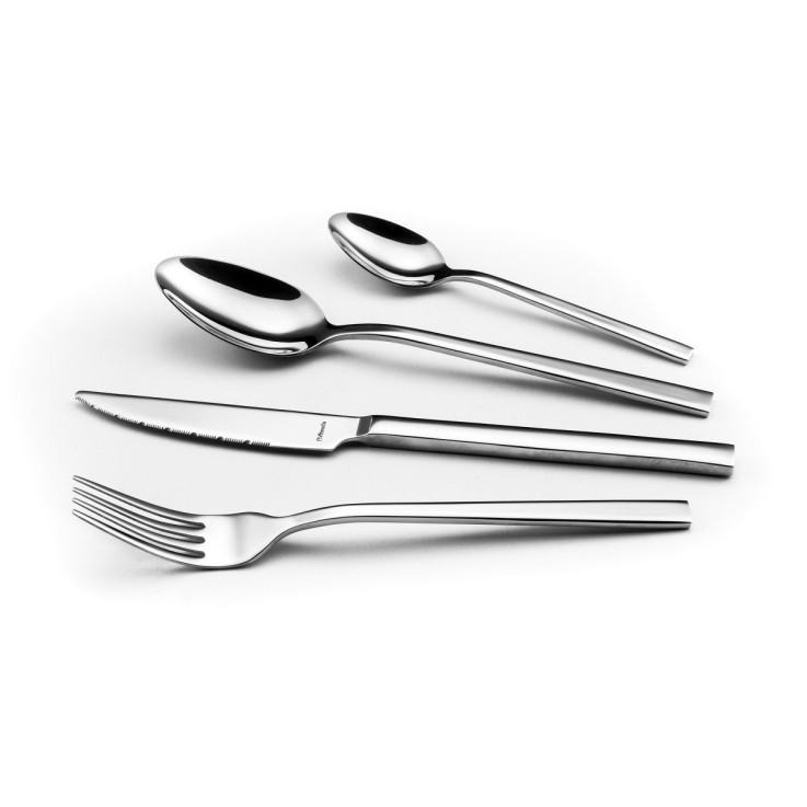 Ménagère 24 pièces avec couteaux steak Escade en inox