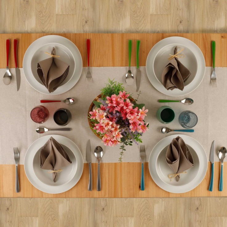 Ménagère 24 pièces Alizé Vert en inox