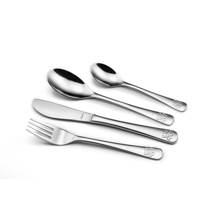 Service 4 couverts enfants Ourson en inox