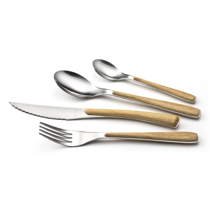 Ménagère 24 pièces Zéphyr Nature en inox