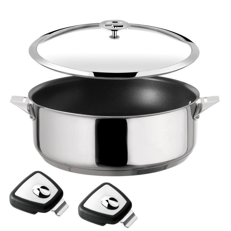 Set 1 sauteuse 24cm revêtement céramique avec couvercle et  2 anses amovibles