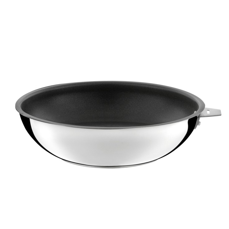 Wok 28 cm avec revêtement céramique, couvercle et poignée