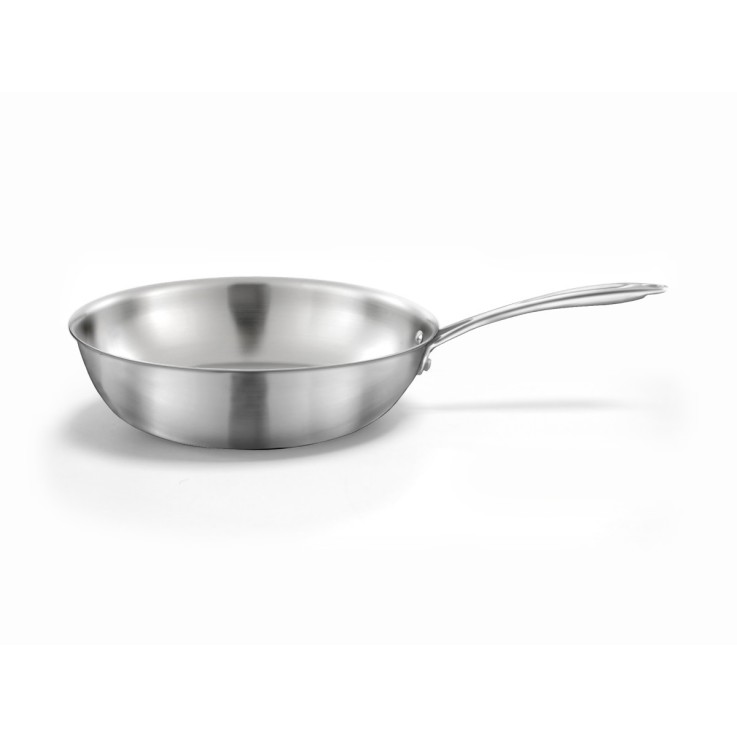 Set 1 wok Gourmet 28cm inox avec couvercle