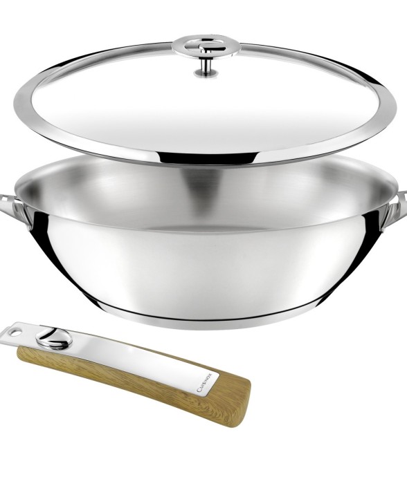 Set 1 wok 28cm inox avec...