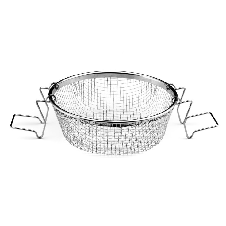 Sauteuse 24 cm revêtue en céramique, couvercle et panier de cuisson pour friture et eau