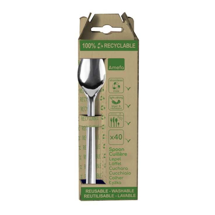 Boîte 40 cuillères de table recyclables