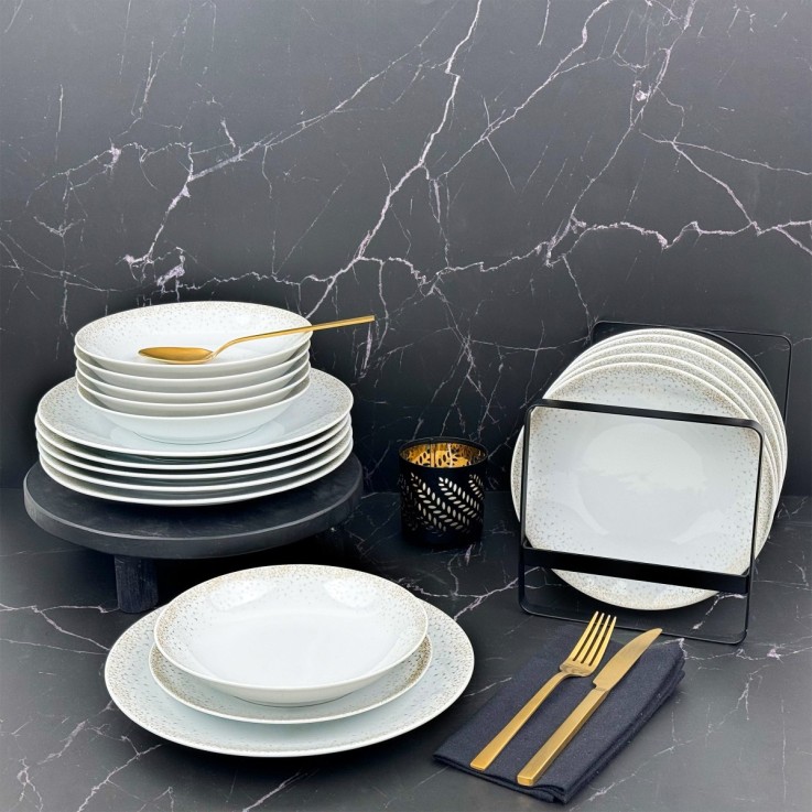 Lot de 6 assiettes creuses 20 cm en porcelaine