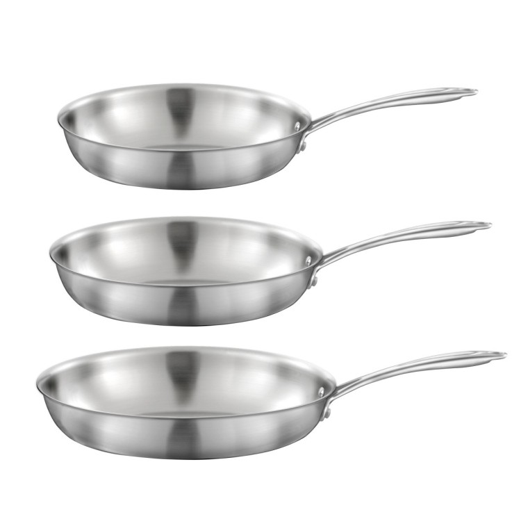 Lot de 3 poêles Gourmet en inox 24-28-32cm